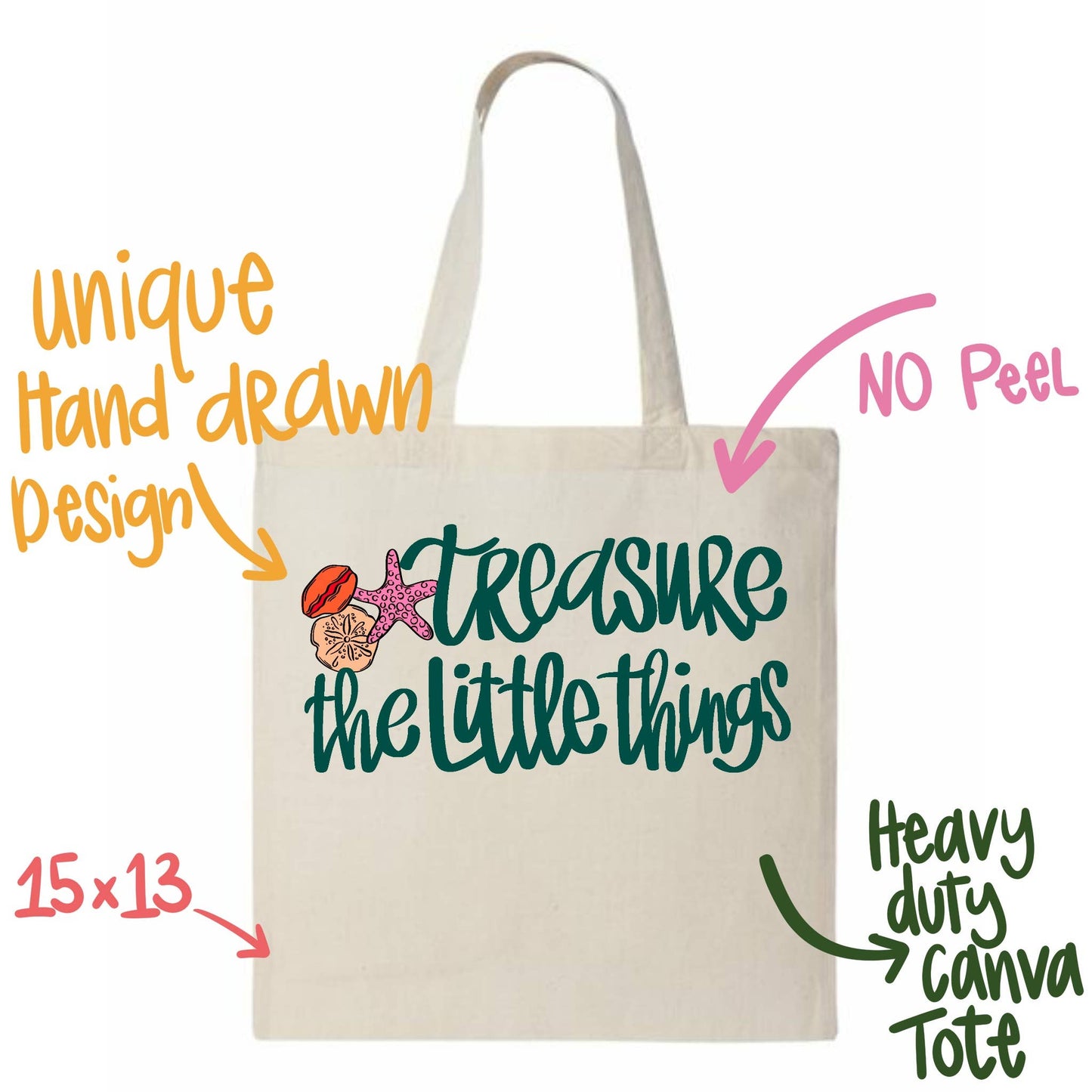 Treasure the little things beach tote bag