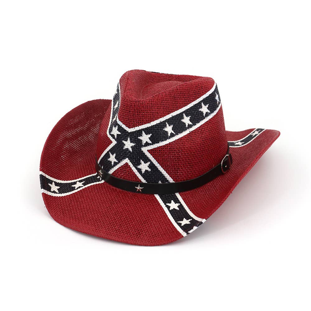 4th of July Vintage Cowboy Hat Woven Straw Unisex_CWAH1445