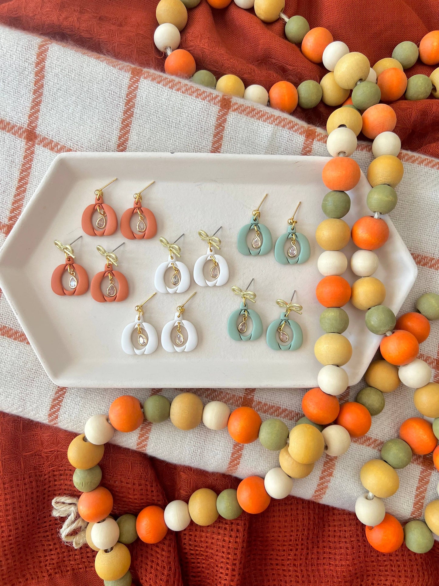 Pumpkin Clay Earrings, Pumpkin Earrings, Fall Clay Earrings