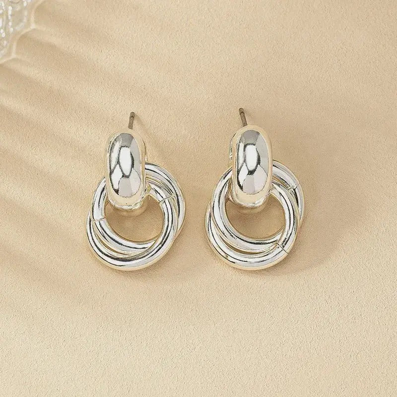 Double Hoop Stud Earring