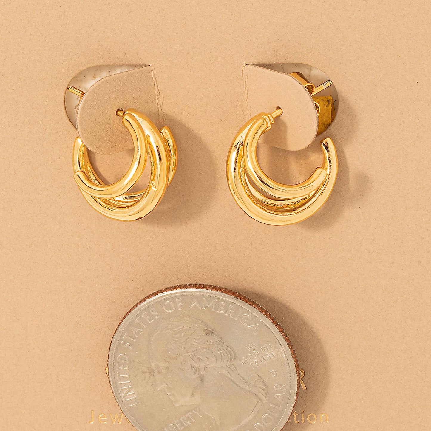 Mini Three Layered Hoop Earrings
