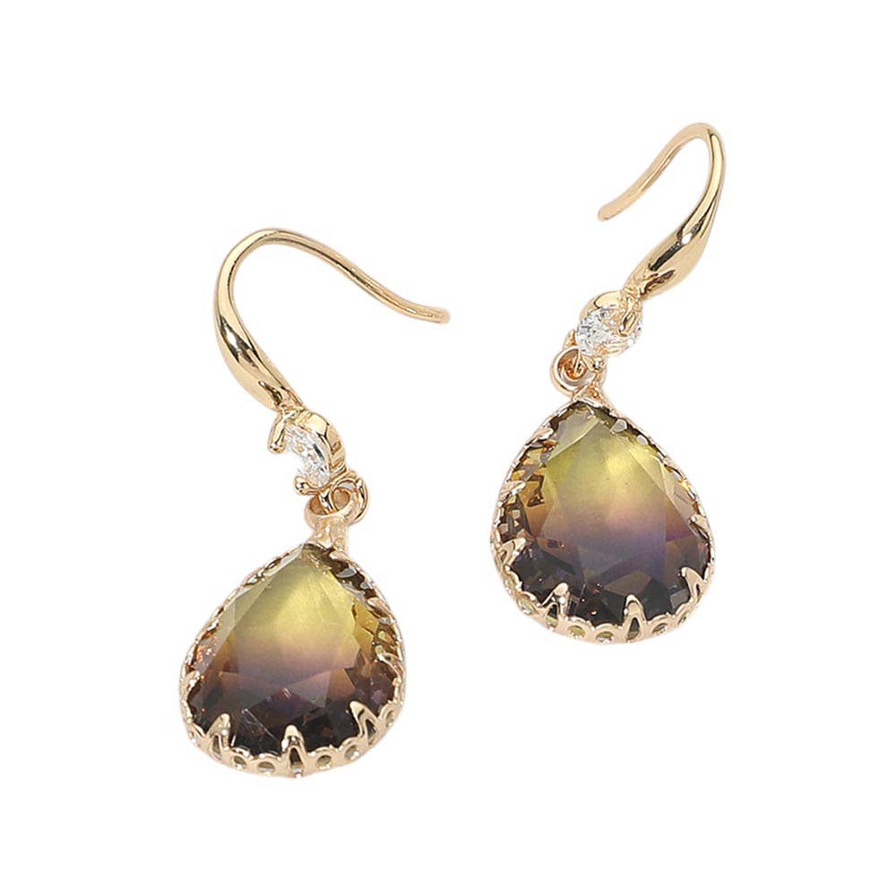 Teardrop Stone Drop Earrings