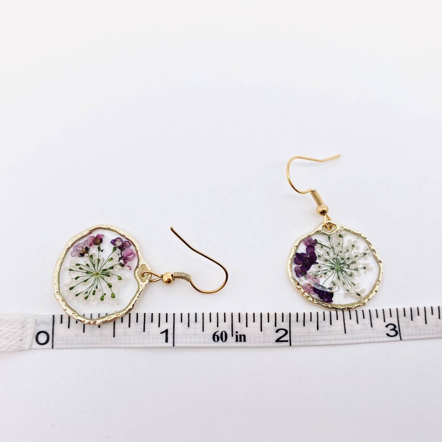 Queen Anne's Lace & Lobularia Maritima Flowers Earings - PDF