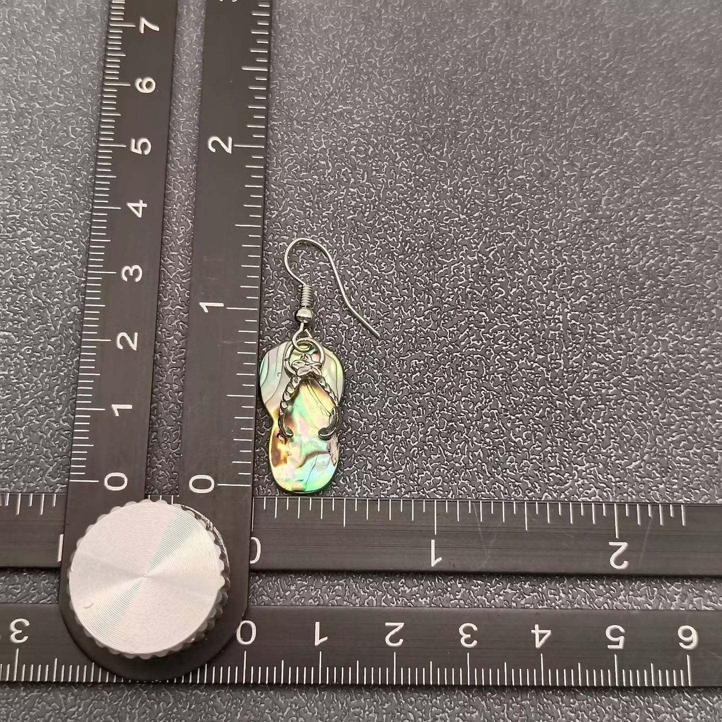 Natural Abalone Shell Slippers Charm Dangle Earrings