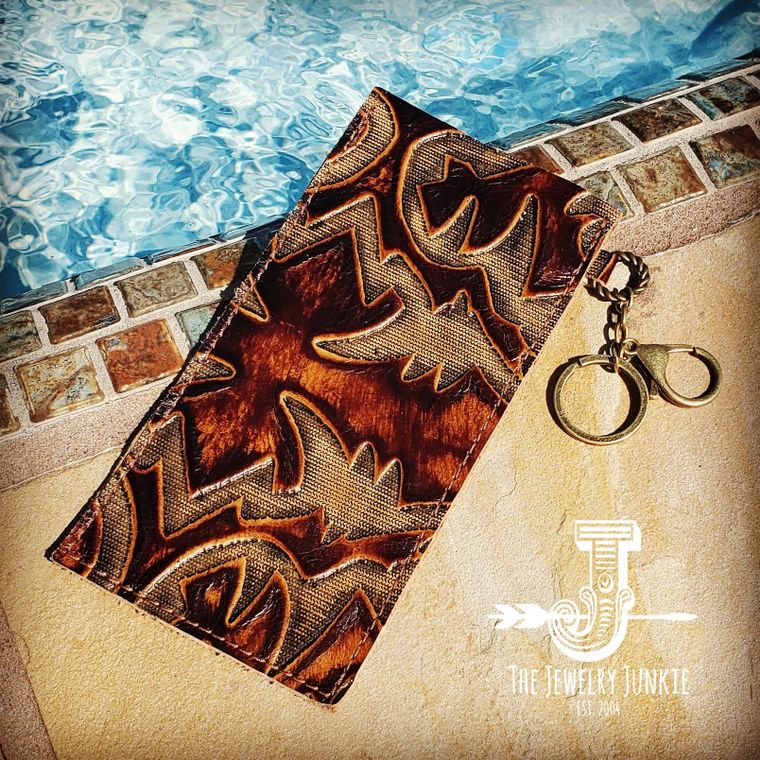 Embossed Leather Sunglasses Case w/ Keychain-Laredo 100g