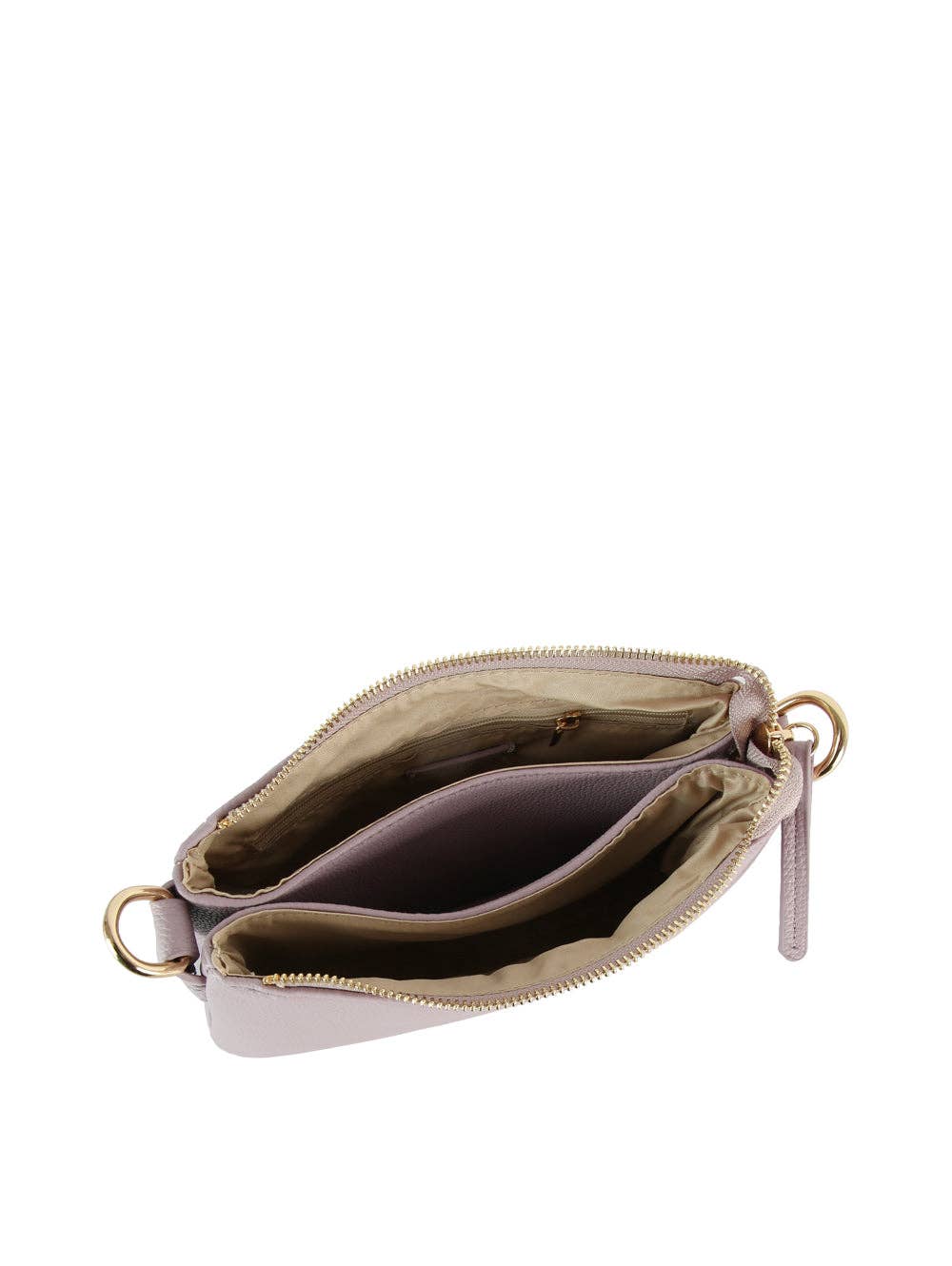 Double-zip Pebbled Crossbody