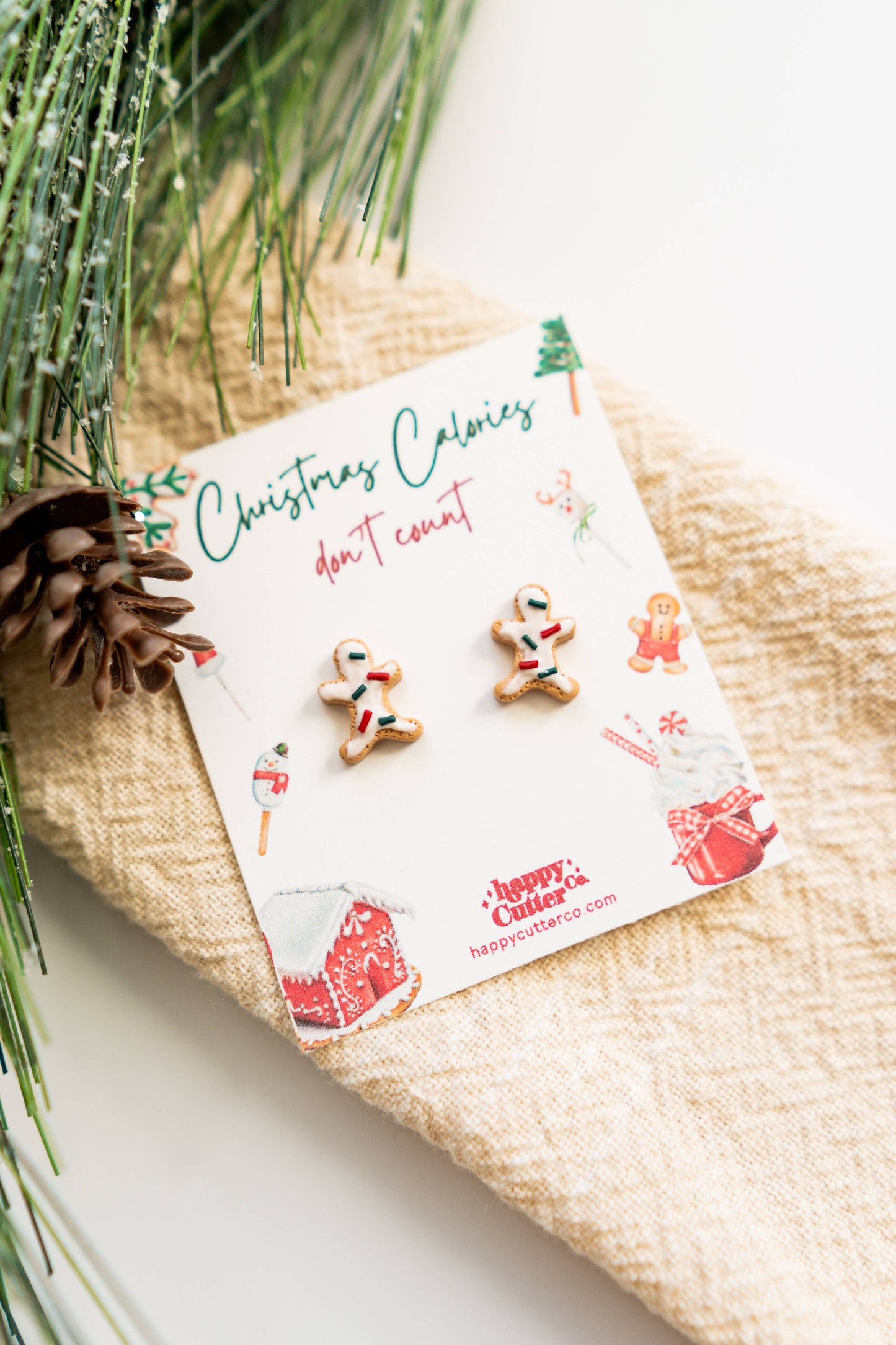 Fun Christmas Studs |Frosted Gingerbread Cookie Holiday Stud