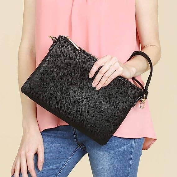 8623 N8263 Ellen Three Compartment Wristlet Fashion Clutch/Crossbody