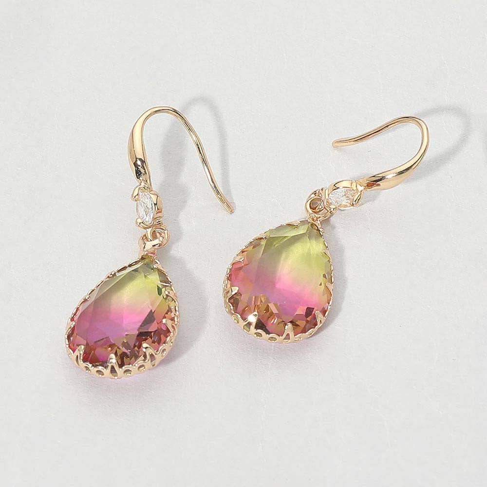 Teardrop Stone Drop Earrings