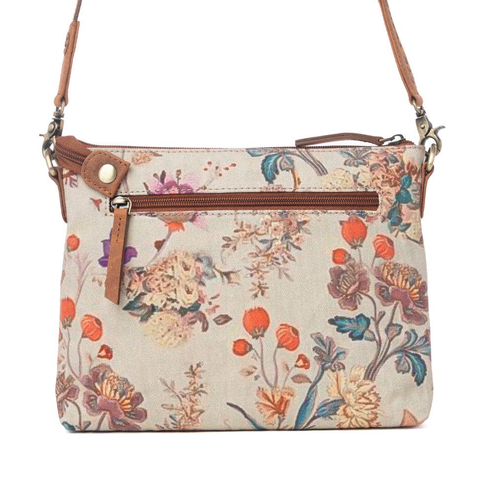 Wildflower Trail Cotton & Leather Crossbody Bag Variant Combo