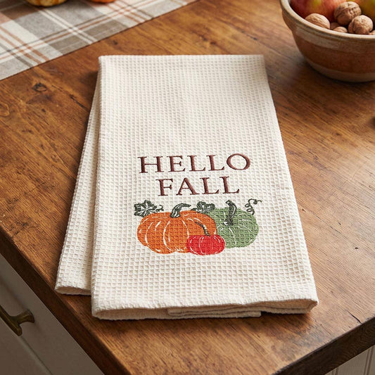 HELLO FALL Pumpkin Printed Kitchen Towel