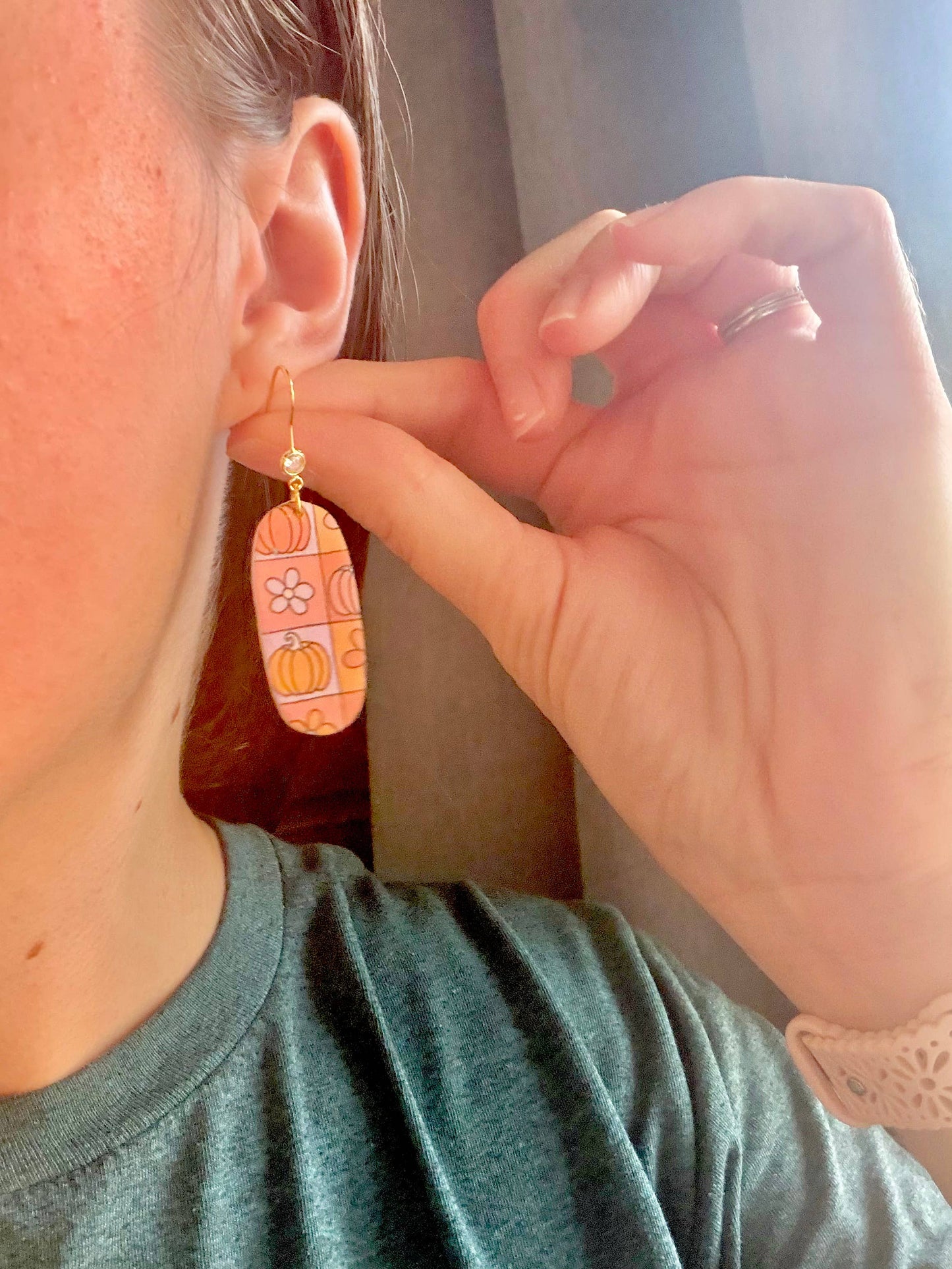 Groovy Pumpkin Earrings, Groovy Fall Earrings, Fall Earrings
