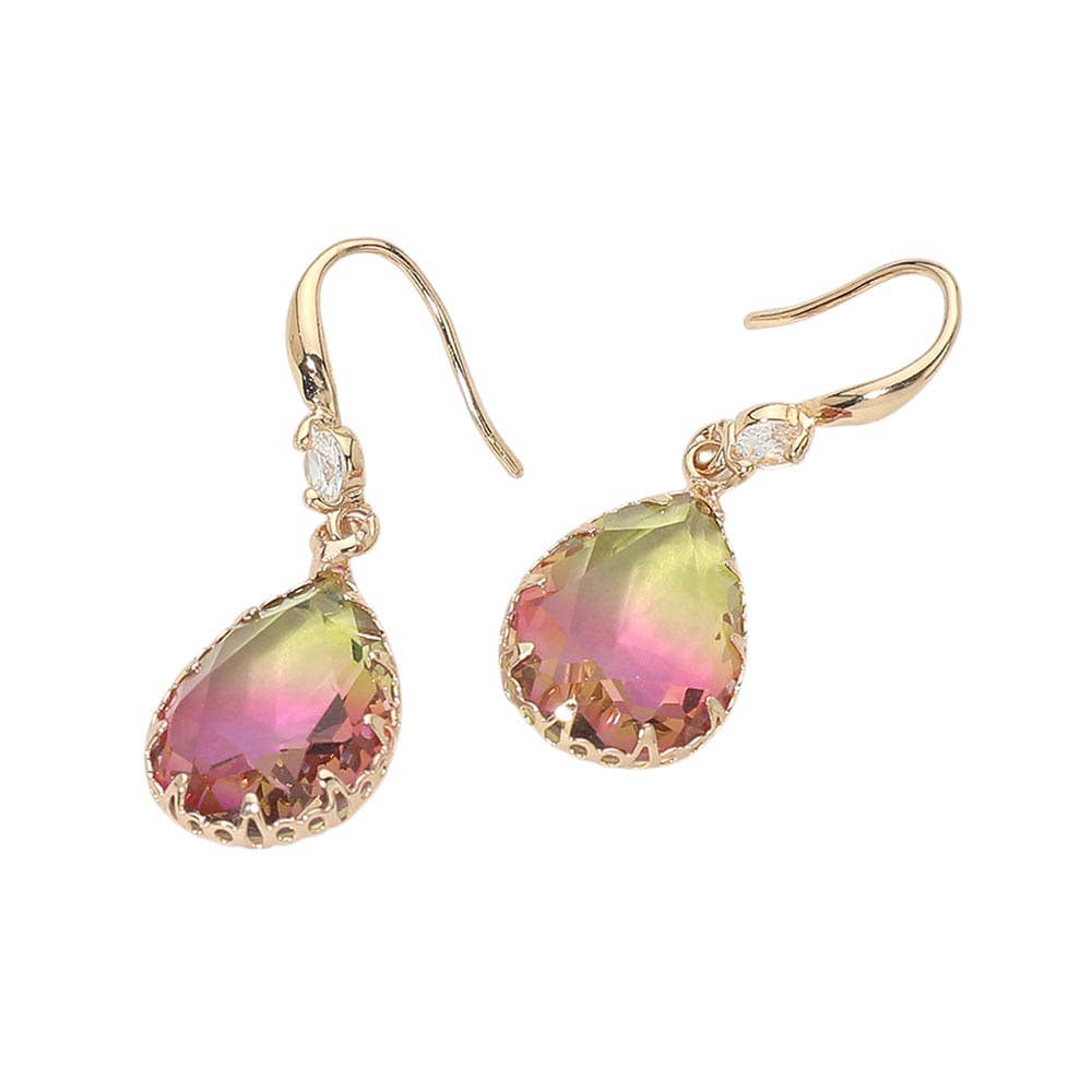 Teardrop Stone Drop Earrings