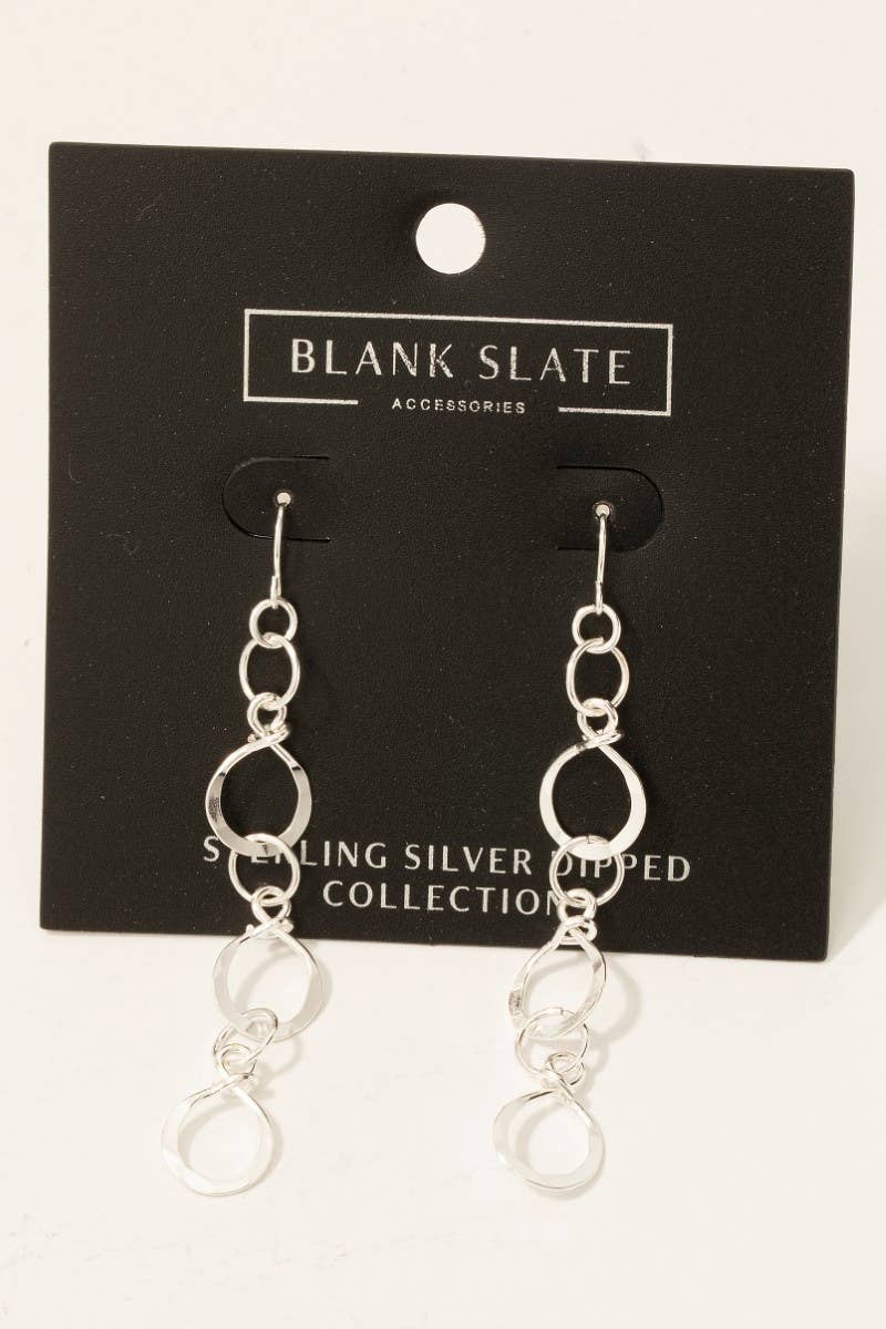 Gold Dipped Hammered Chain Dangle Earrings