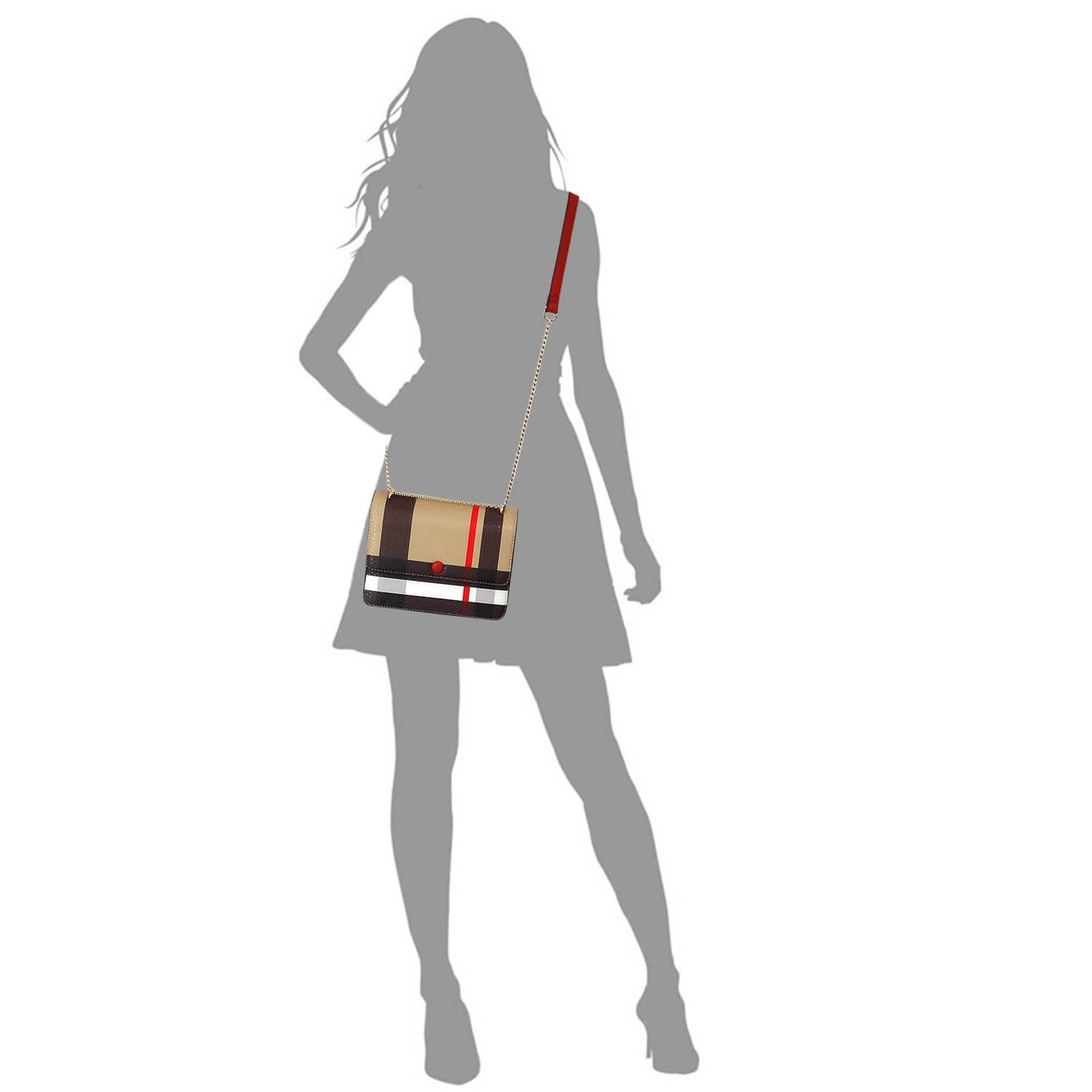 BT2763 Tartan Plaid Check Flap Crossbody Bag