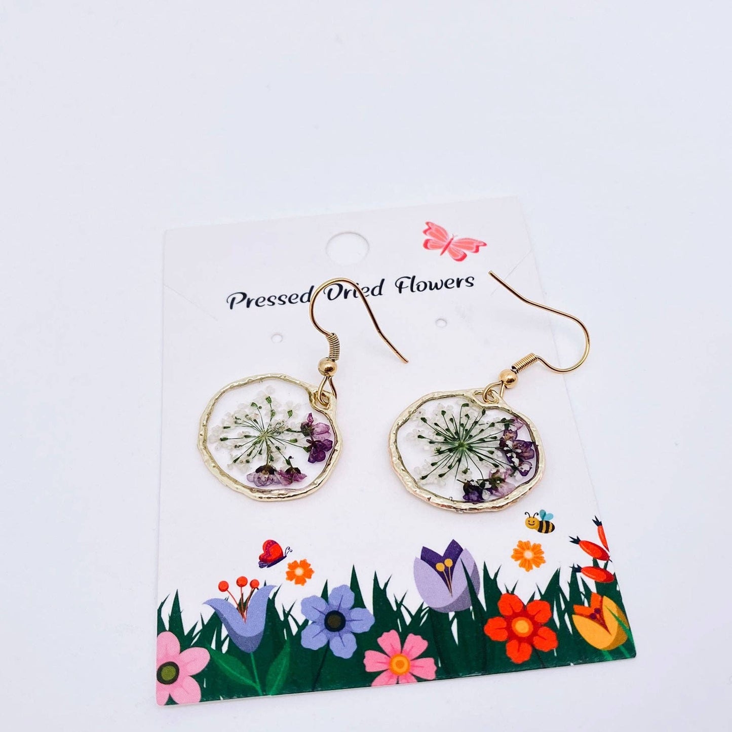 Queen Anne's Lace & Lobularia Maritima Flowers Earings - PDF
