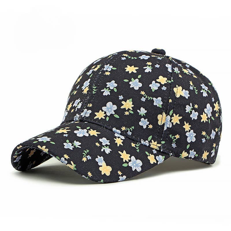 Boho floral print baseball cap