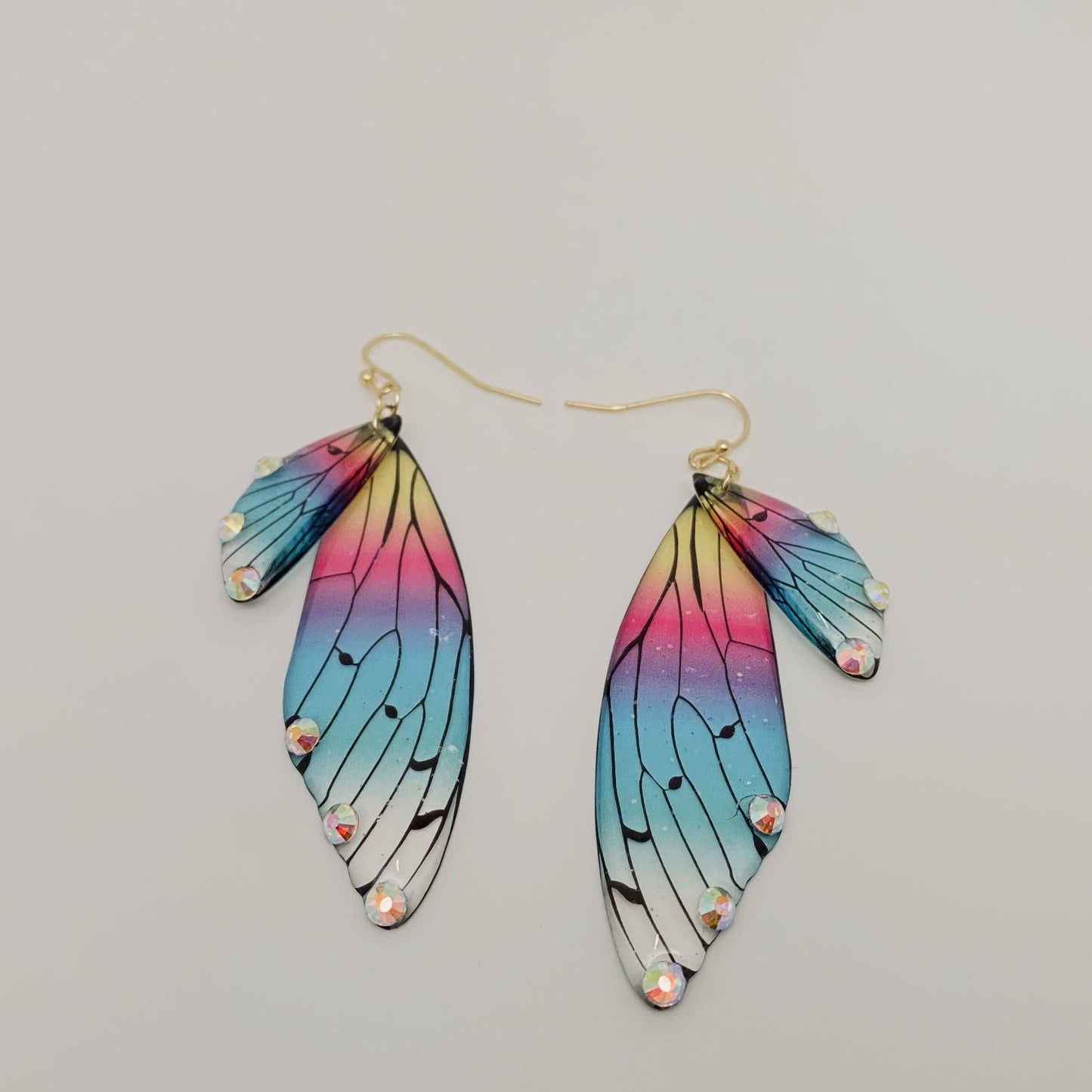 Gradient Cicada Wings Butterfly Wings Earrings