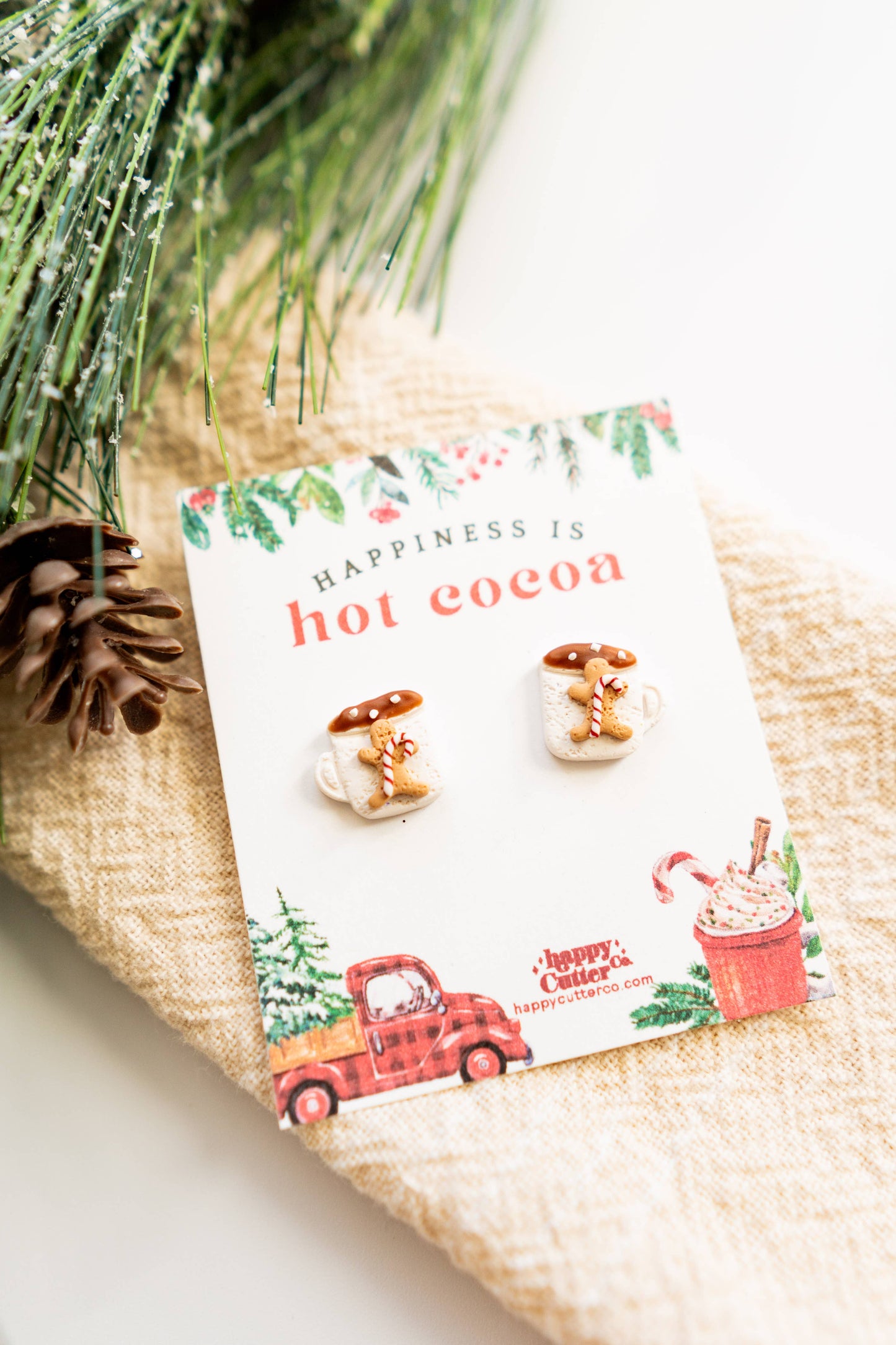 Hot Cocoa Mug Stud Earrings | Christmas Mug Stud Earrings