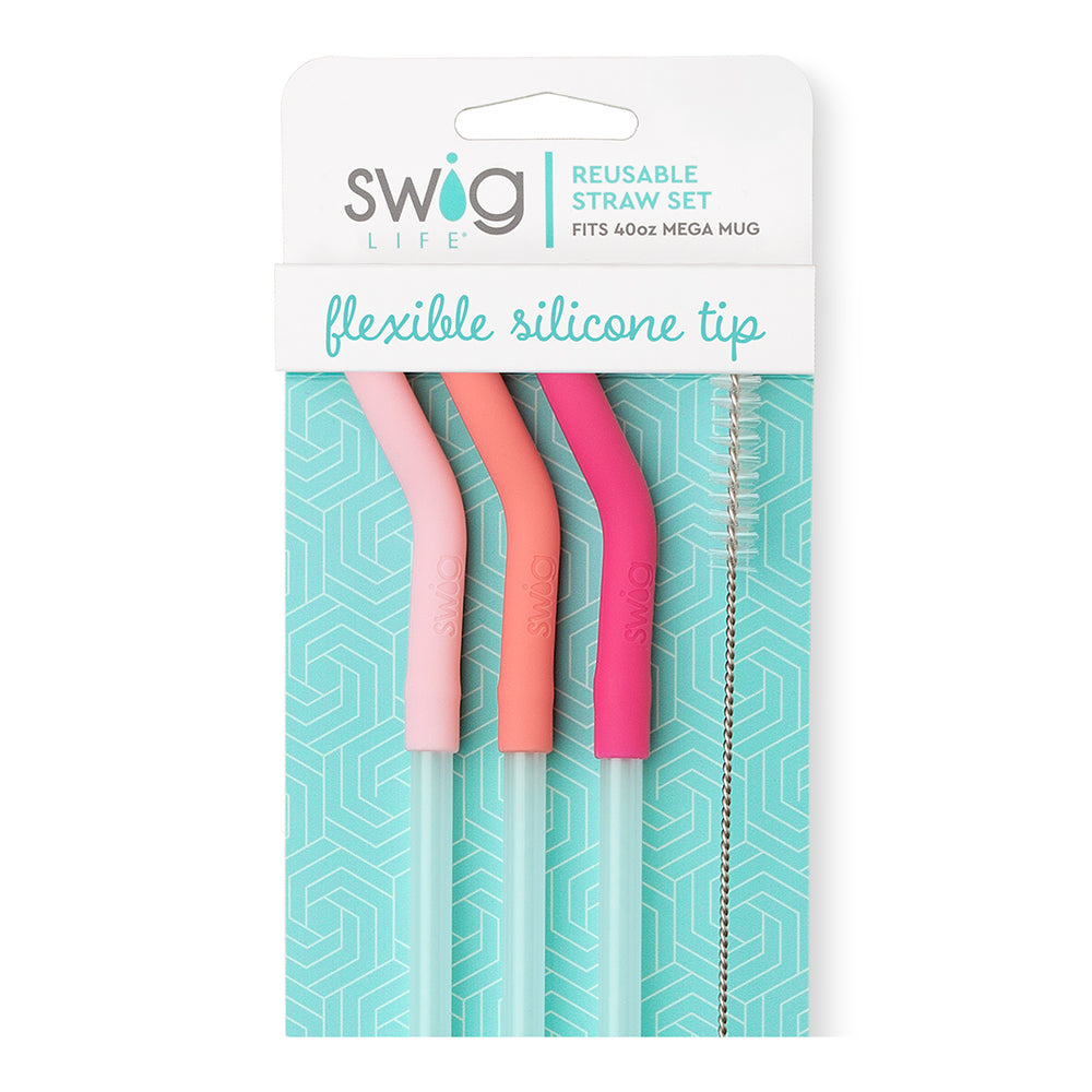 Reusable straw set