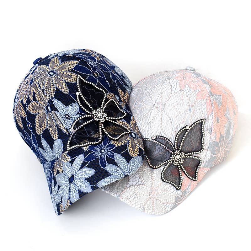 Lace Flower Butterfly Women's Baseball Cap