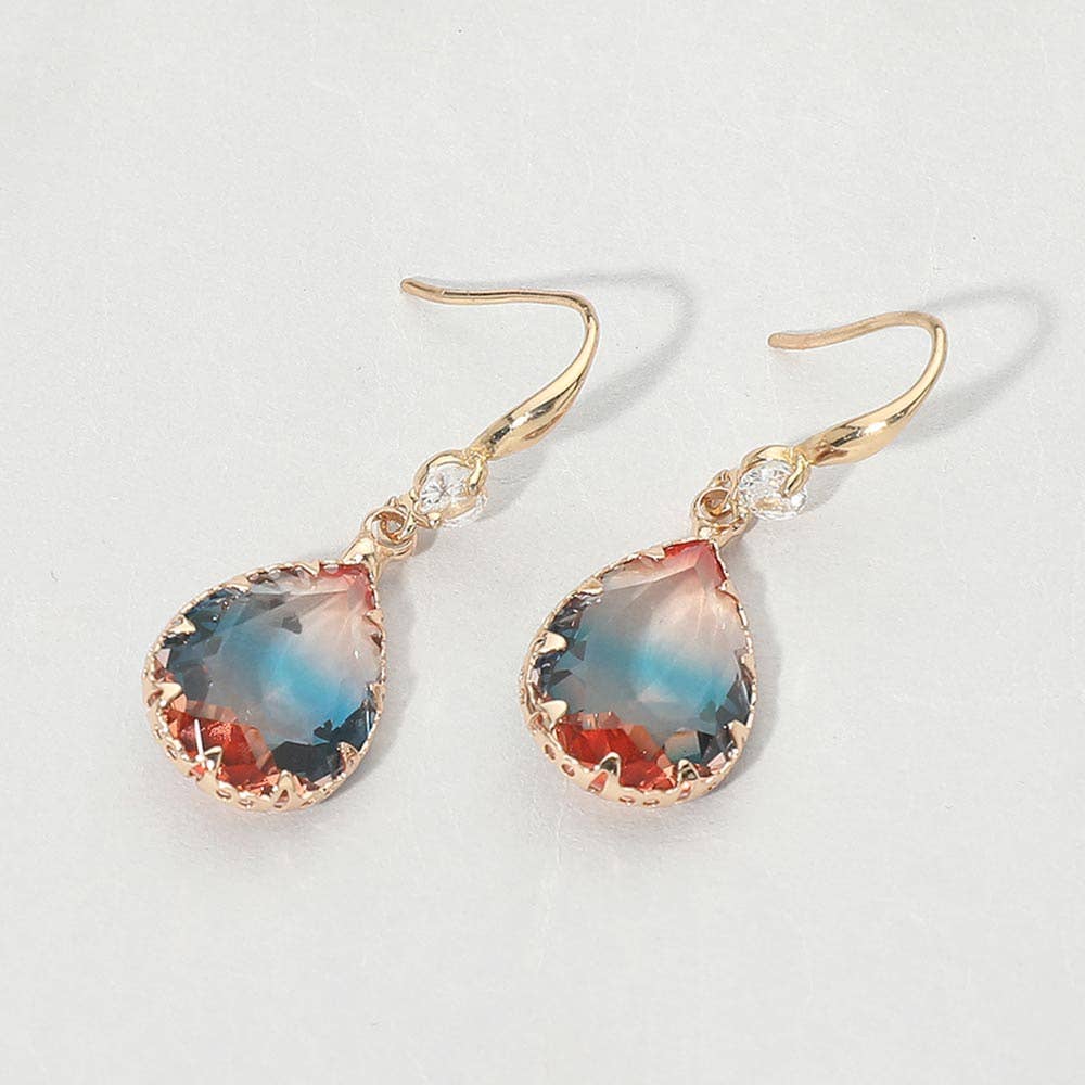 Teardrop Stone Drop Earrings