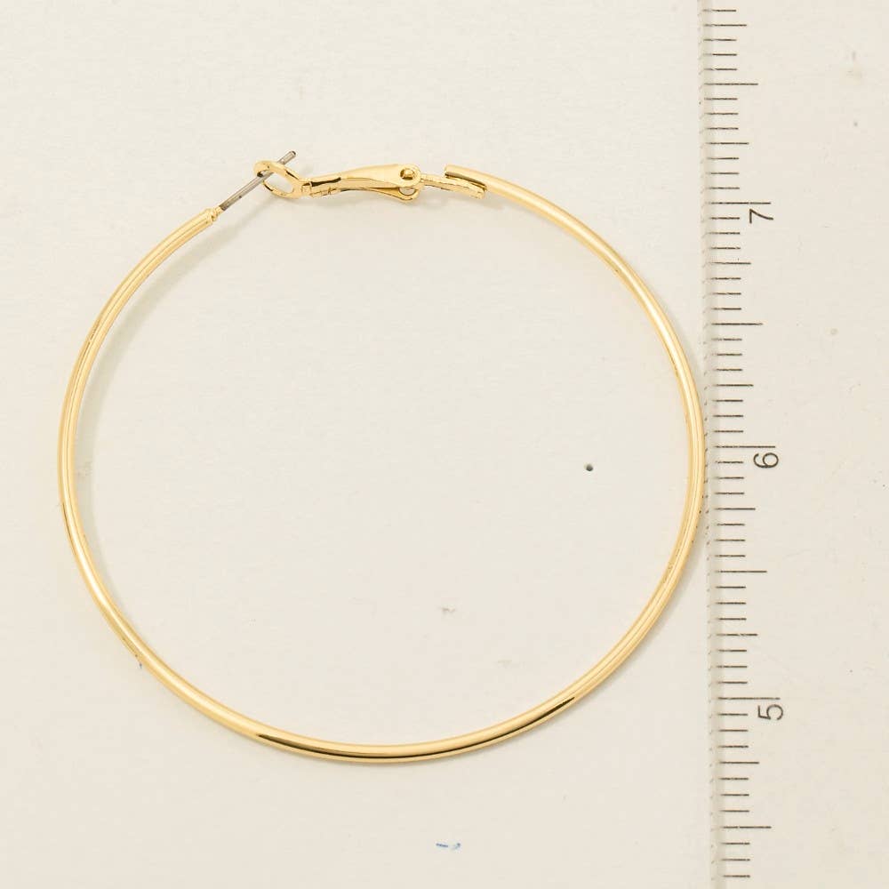 Gold Dipped 60Mm Latch Hoop Earrings