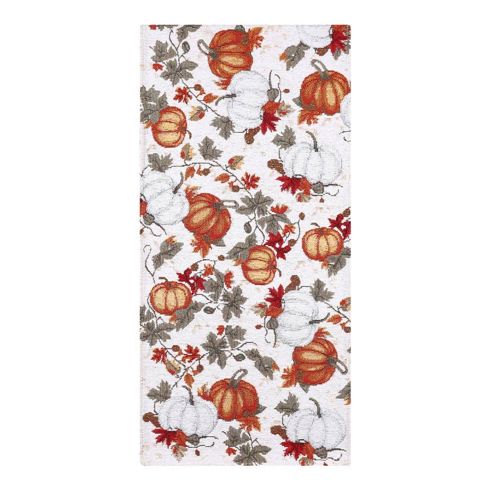 Rustic Fall Pumpkin Harvest Pattern Printed Table Runner