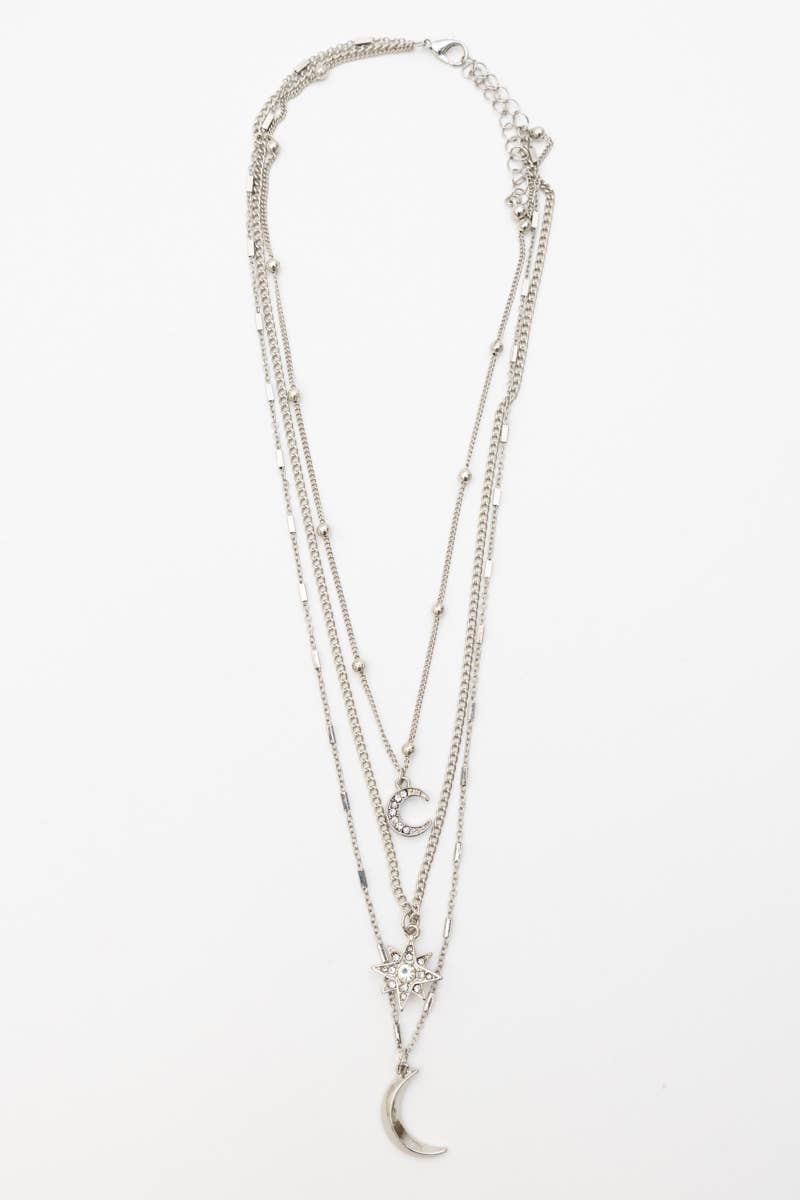 🌙⭐ Celestial Layered Necklace - Moon and Star Charms 🌜✨