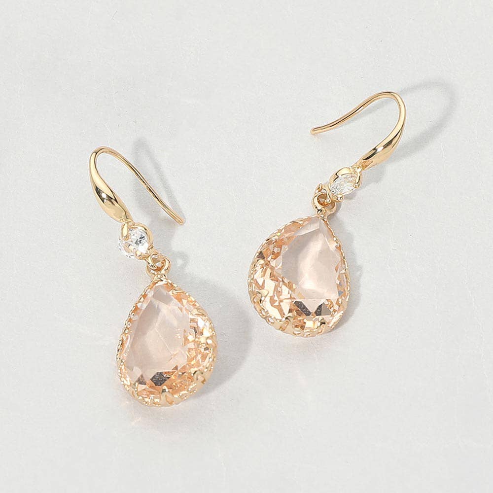 Teardrop Stone Drop Earrings