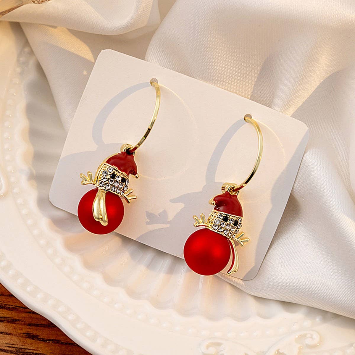 CHRISTMAS SNOWMAN CHRISTMAS TREE EARRINGS