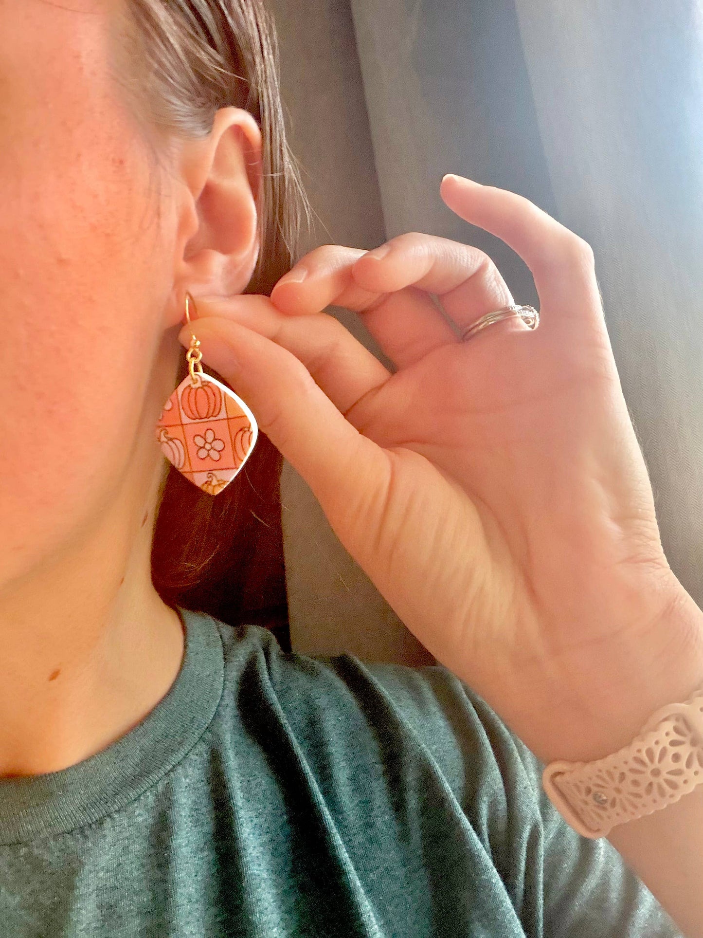 Groovy Pumpkin Earrings, Groovy Fall Earrings, Fall Earrings