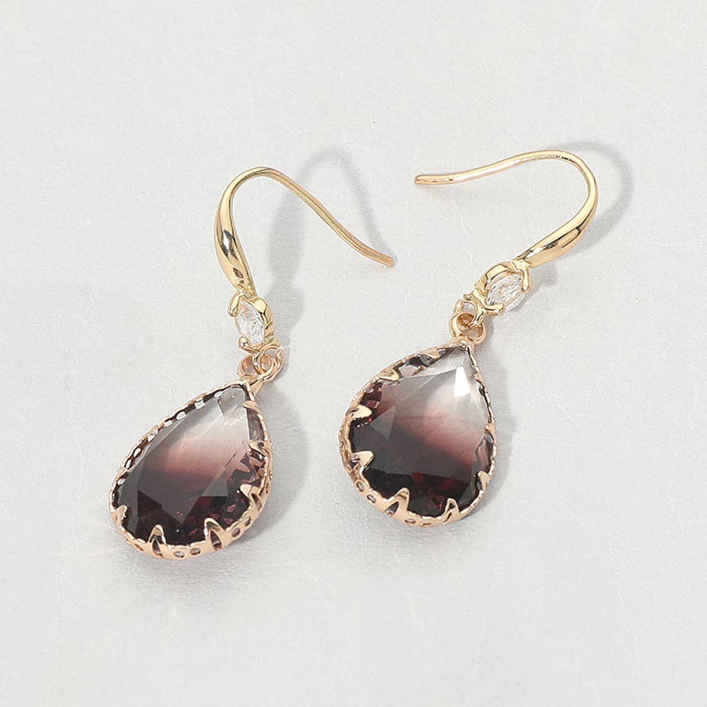 Teardrop Stone Drop Earrings