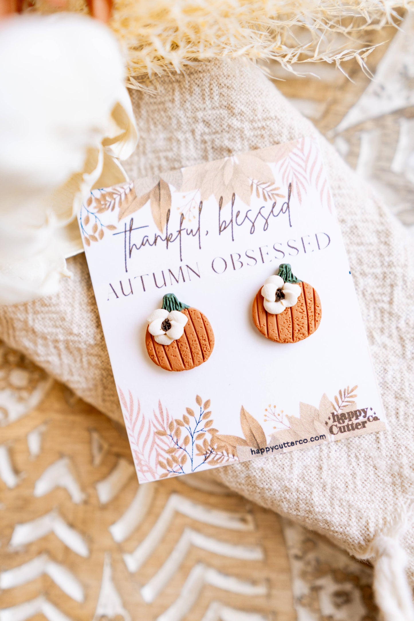 Pumpkin Stud Earrings | Fall Studs | Autumn Jewelry