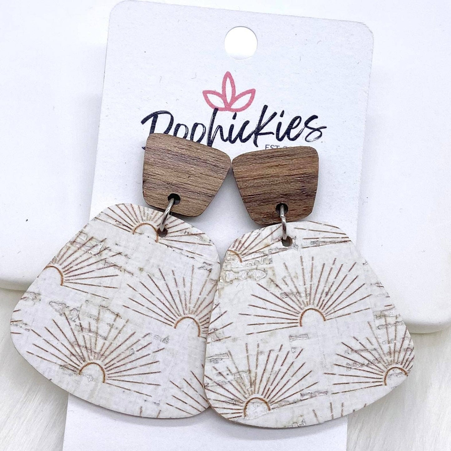 2" Walnut Wood & Dessert Sun Jasmine Dangle Corkies