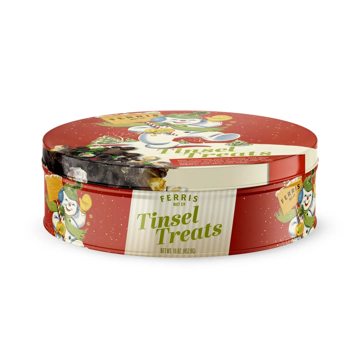 Holiday - tinsel treats tin 16oz