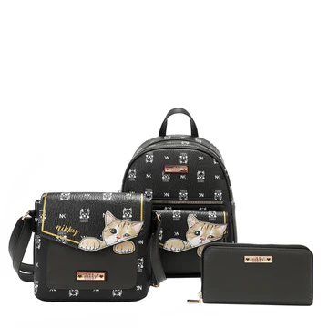 Cat 3 PIECE SET (BACKPACK, CROSSBODY, WALLET)
