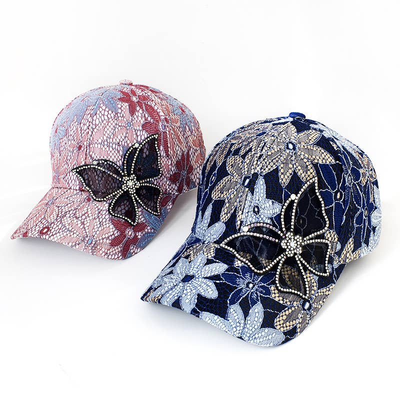 Lace Flower Butterfly Women's Baseball Cap
