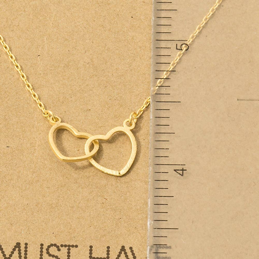 Gold Dipped Heart Link Charm Necklace