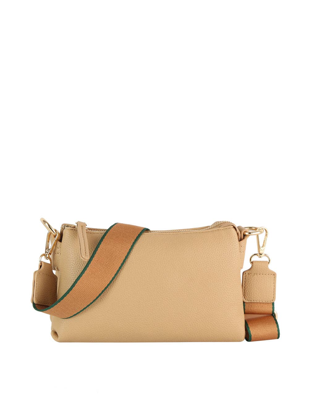 Double-zip Pebbled Crossbody