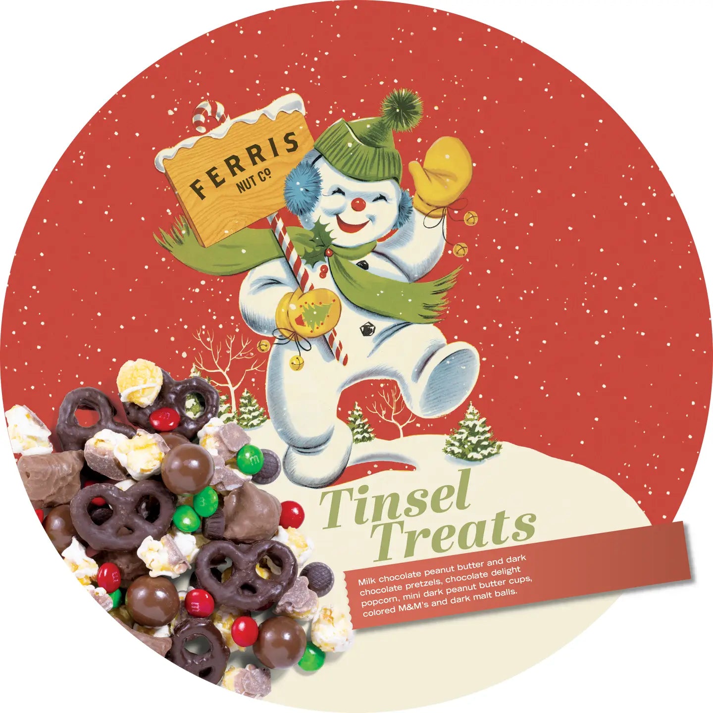 Holiday - tinsel treats tin 16oz