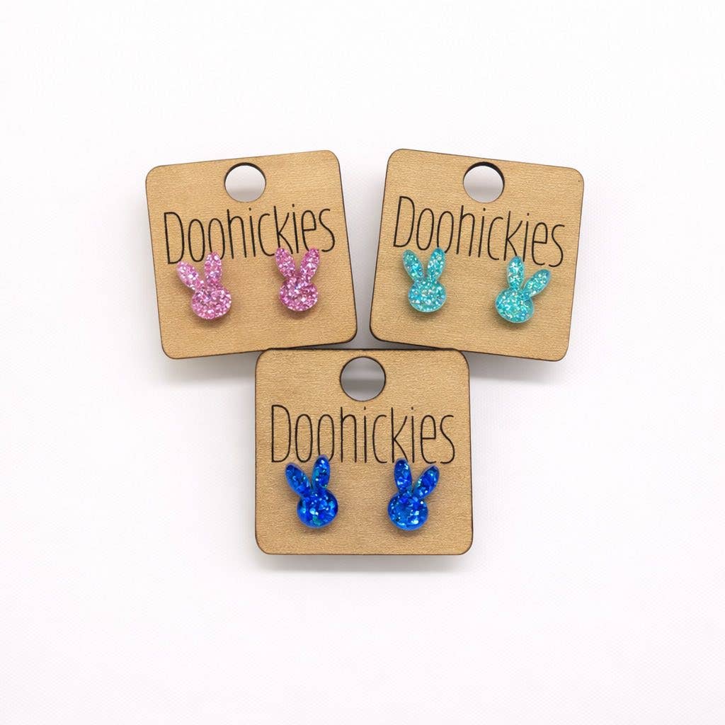 Sparkle Bunny Ear Stud Collection - Easter Earrings