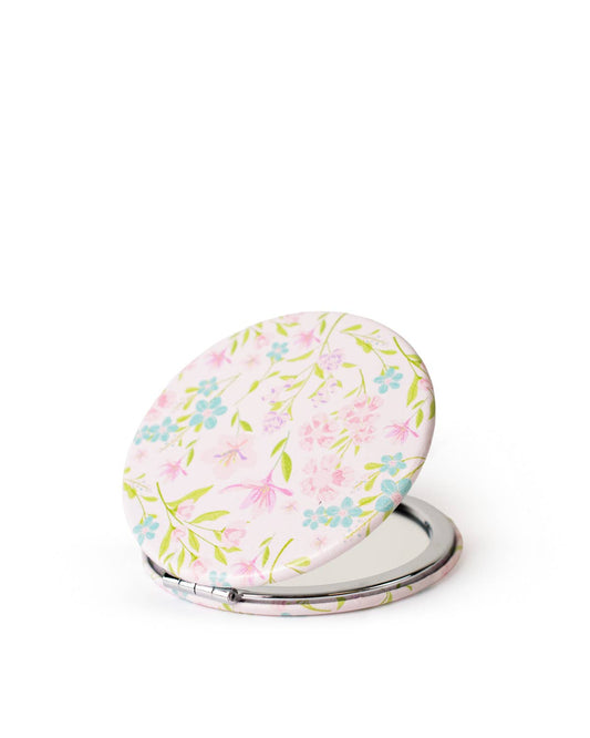 Willow Pocket Mirror   Pink/Multi   2.75"