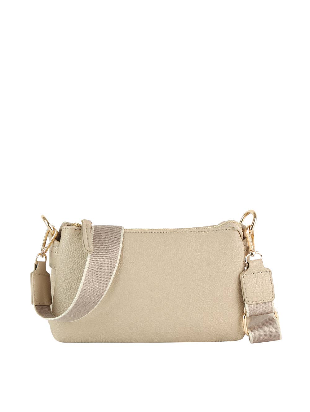 Double-zip Pebbled Crossbody