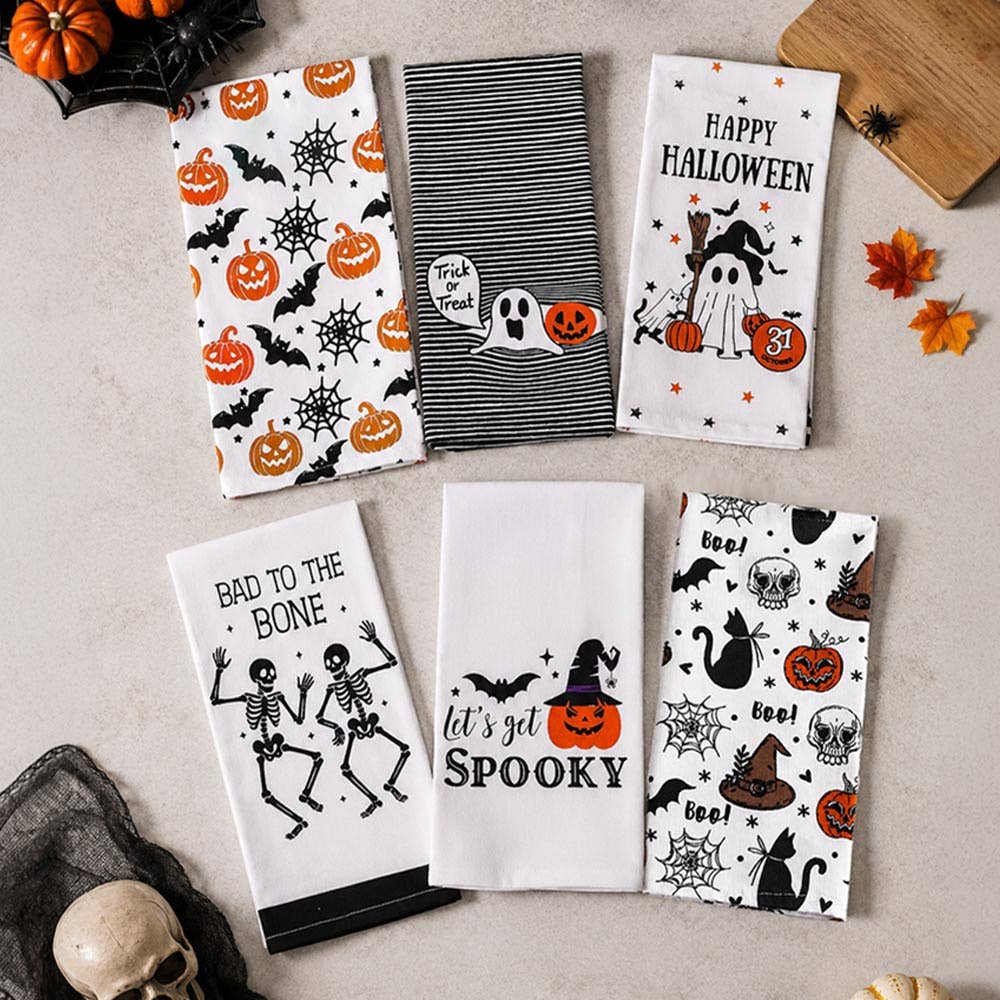 Halloween Icon Pattern Printed Kitchen Towel