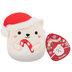 Squishmallow Christmas Plush Toy 5" Brooke Bear w/Candy Cane