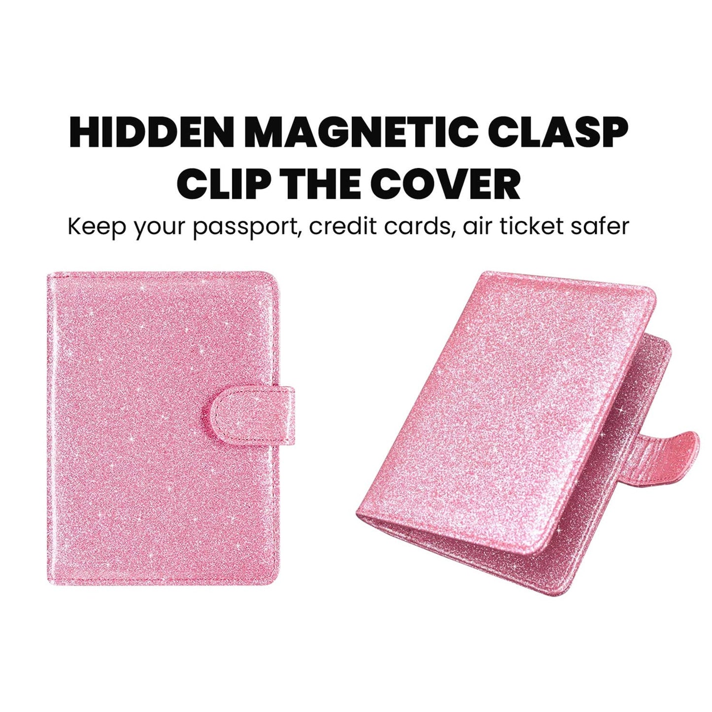 Glitter Bling RFID Passport Organizer With CDC Card Holder