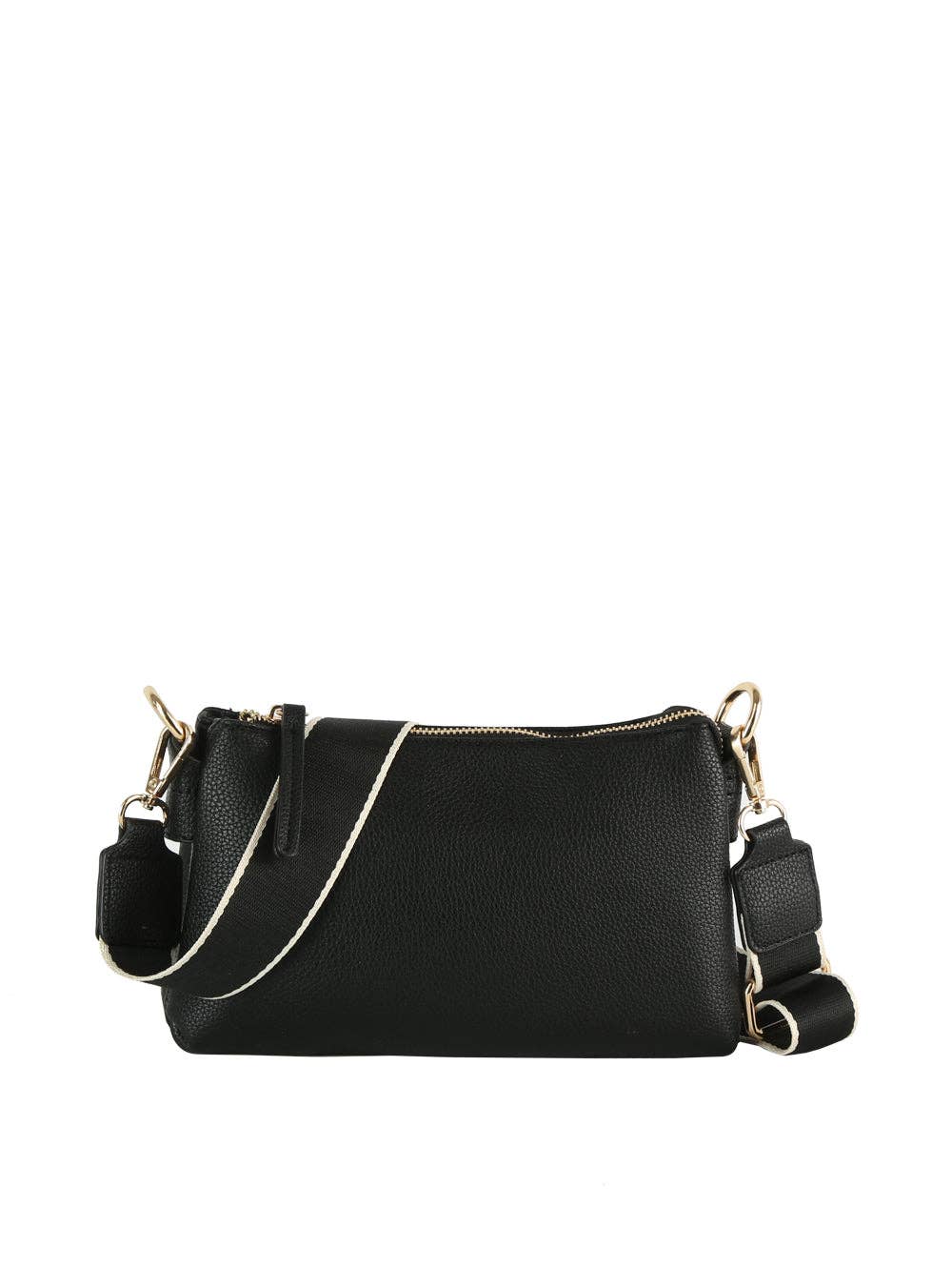 Double-zip Pebbled Crossbody