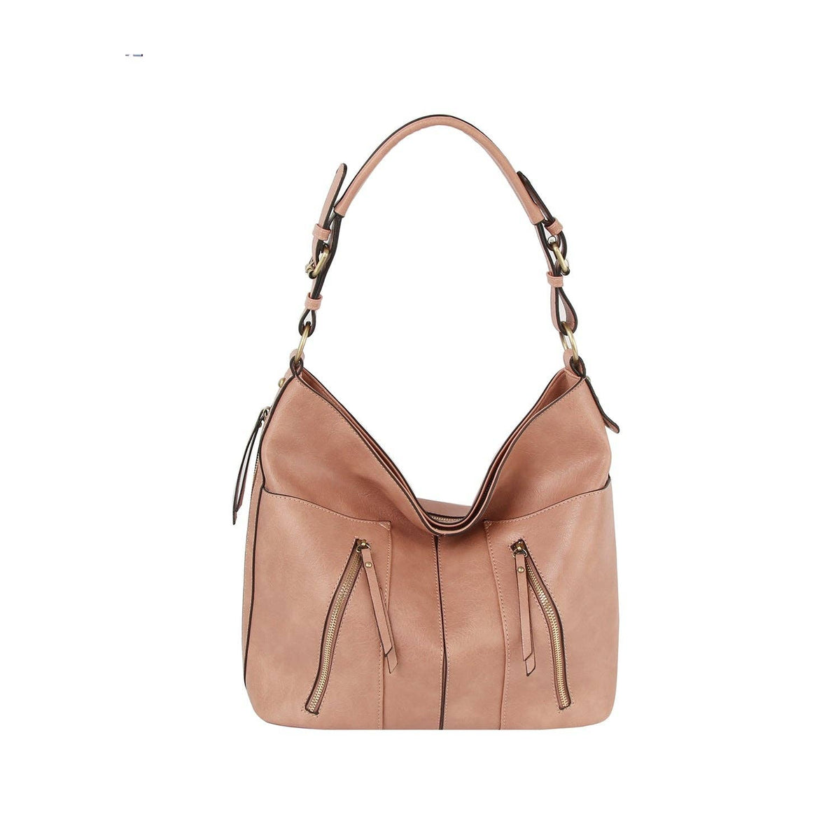 Trendy design two front zipper hobo shoulder bag