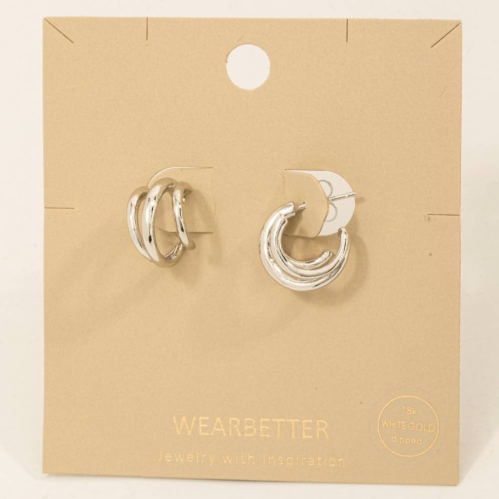 Mini Three Layered Hoop Earrings